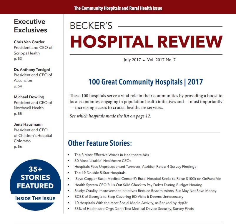 July 2017 Issue Of Becker's Hospital Review